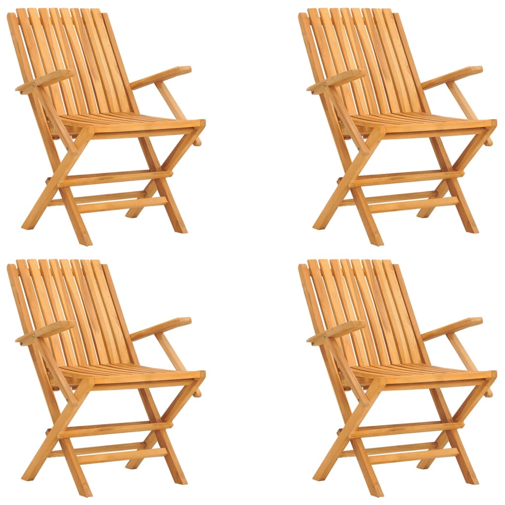 vidaXL sillas de jardín plegables 4 uds madera maciza teca 61x67x90 cm