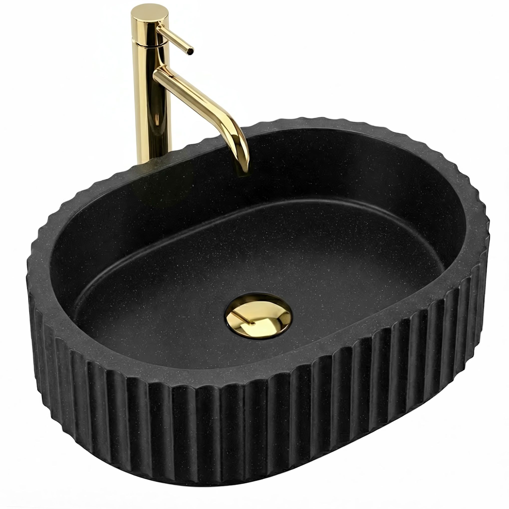 Rea lavabo sobre encimera margaret black, 49x35,5x12,5 cm