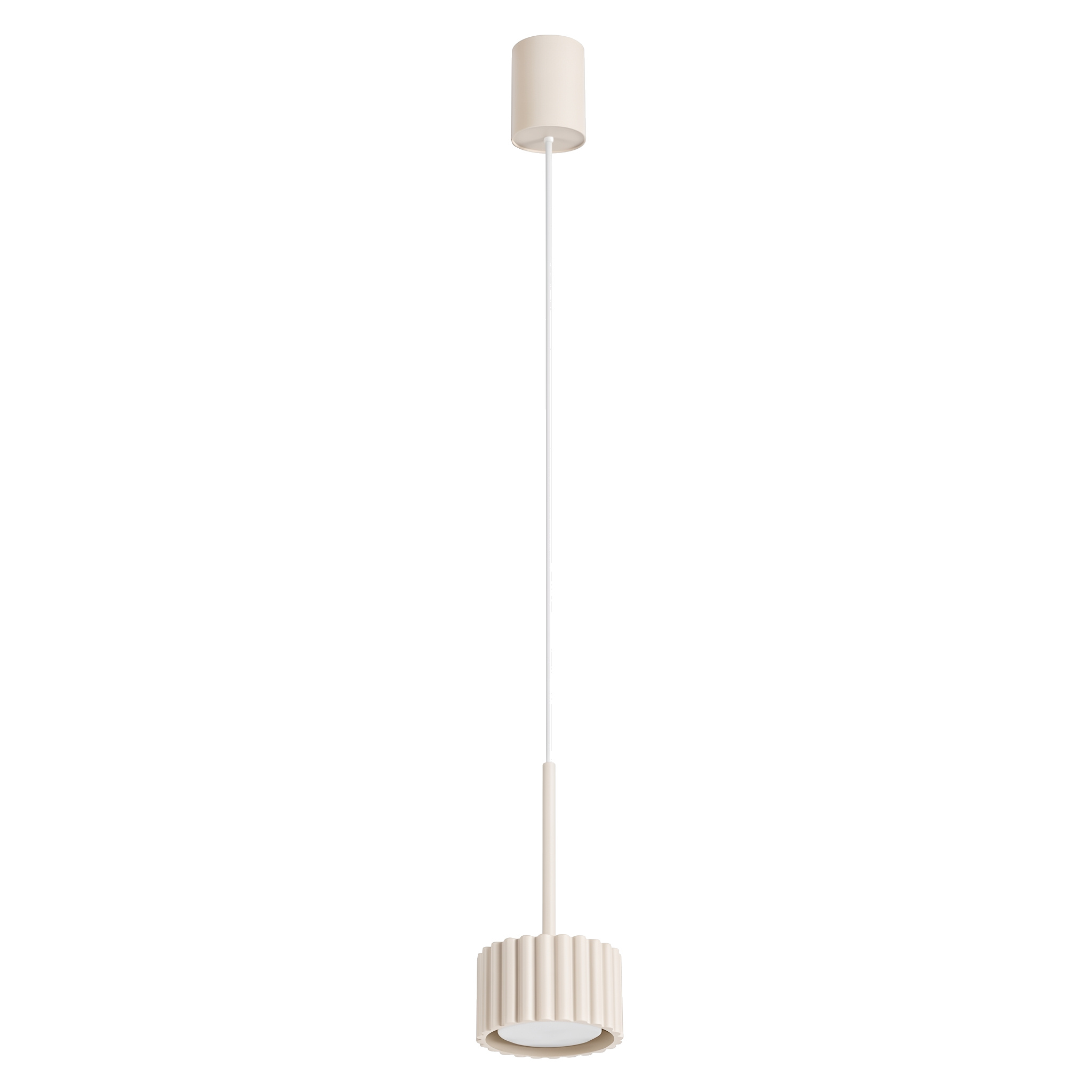 Lámparas colgantes aura 1 beige aluminio 10x125x10cm