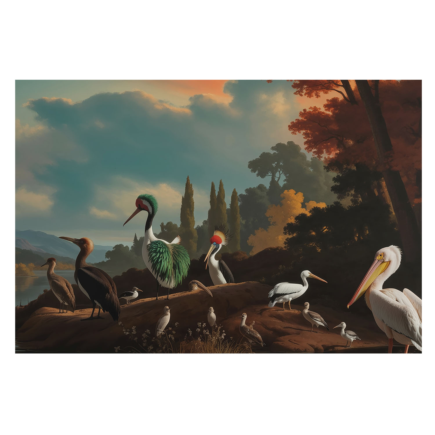 Papel pintado para paredes 250x250 pájaros pintorescos tulup