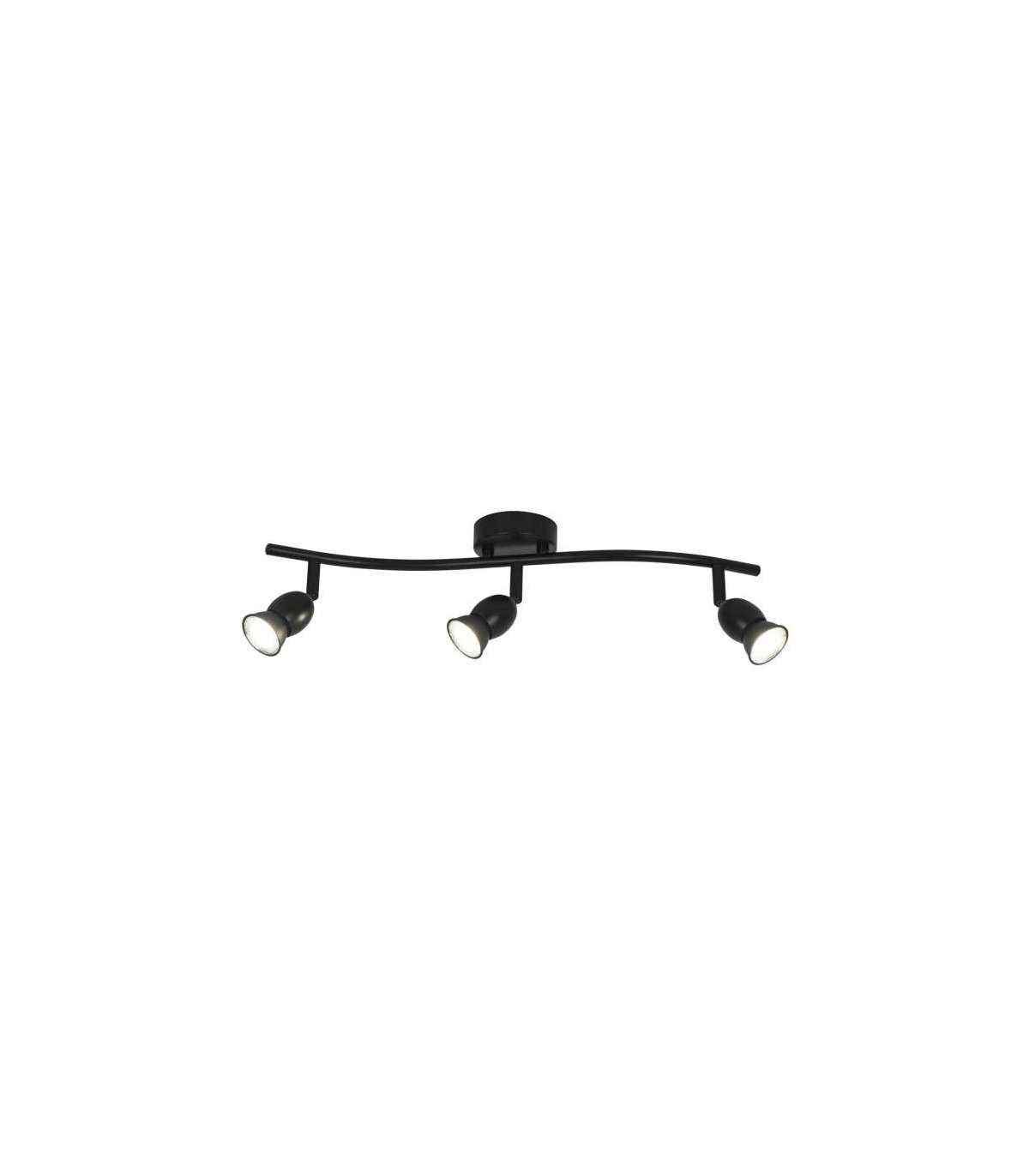 Plafón alargado de 3 luces con focos orientables moderno