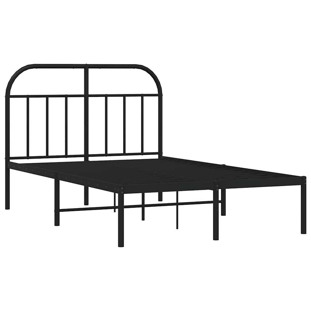 vidaXL estructura cama sin colchón con cabecero metal negro 120x200 cm