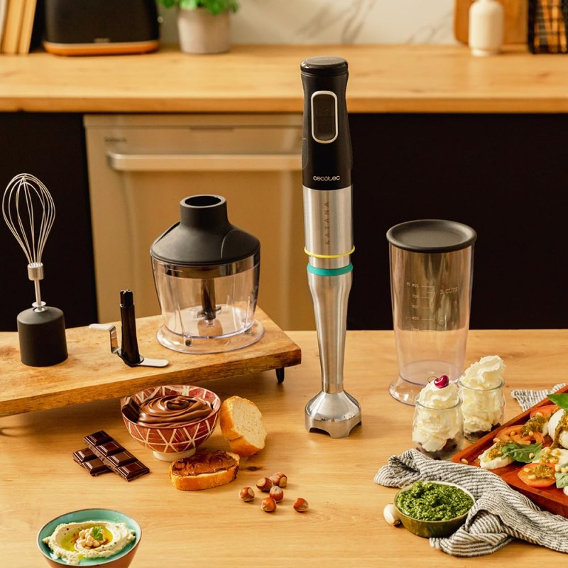 Cecotec batidora de mano katana 15 chop b. 1500 w, 21 velocidades y turbo