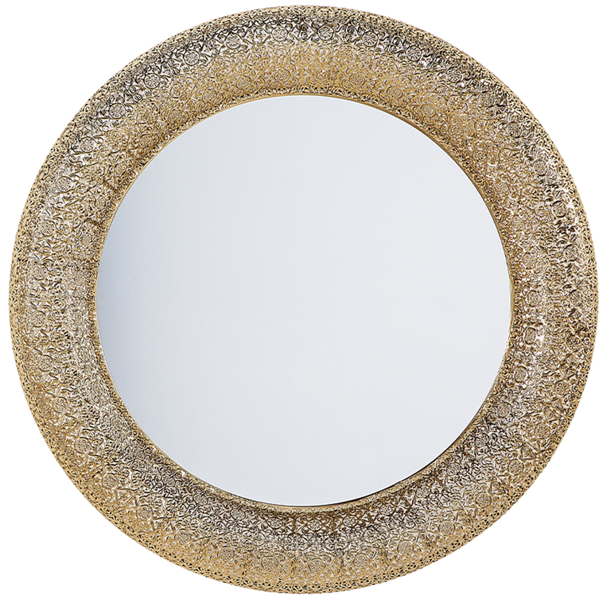 Espejo de pared channay 80 cm 80 cm metal dorado