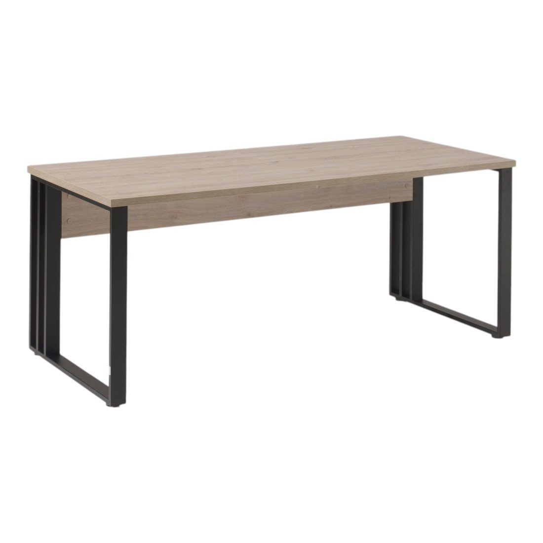 Mesa de oficina yukon – 160 cm roble claro y negro – tablero amplio y patas