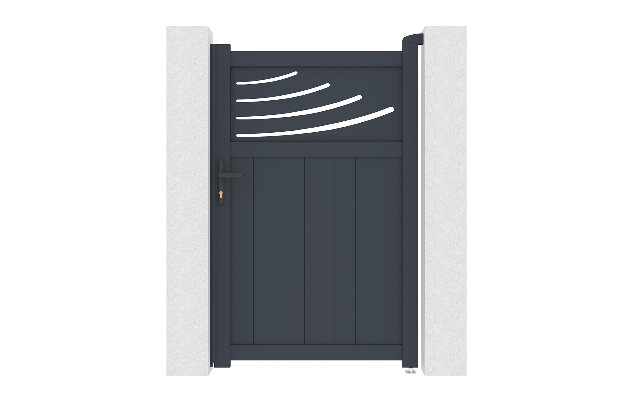 Puerta peatonal exterior de 1 m halti alt.160 cm, aluminio gris