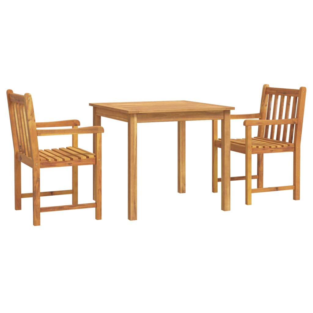 vidaXL juego de comedor de jardín 3 piezas madera maciza de acacia