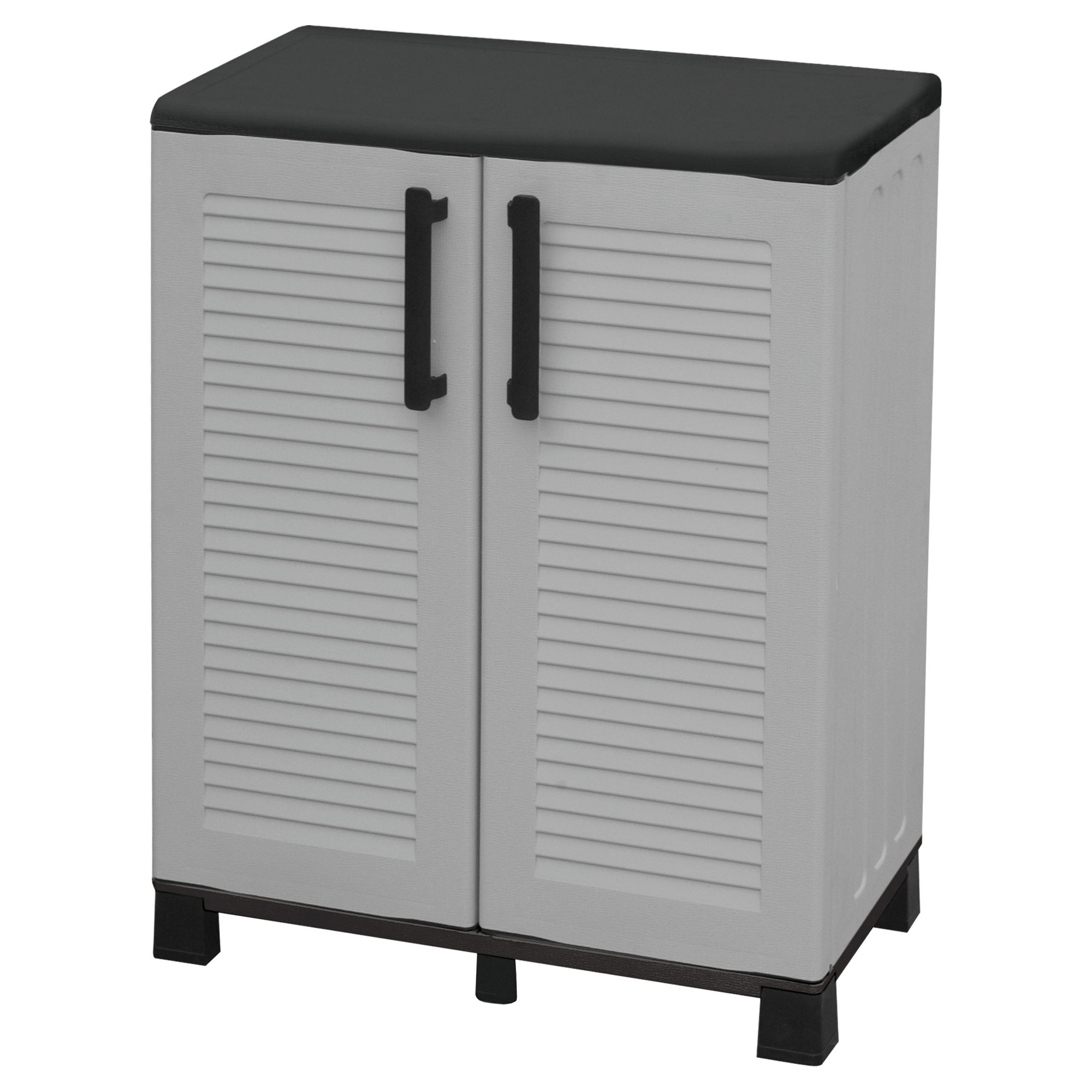 Armario media altura polipropileno, balda y patas regulables 90x68x37 cms