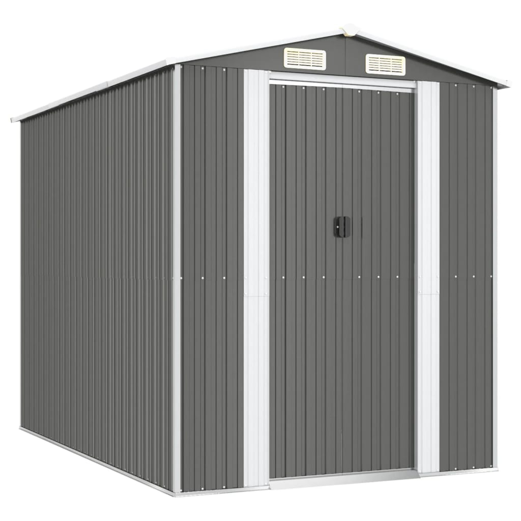 vidaXL cobertizo de jardín acero galvanizado gris claro 192x274x223 cm
