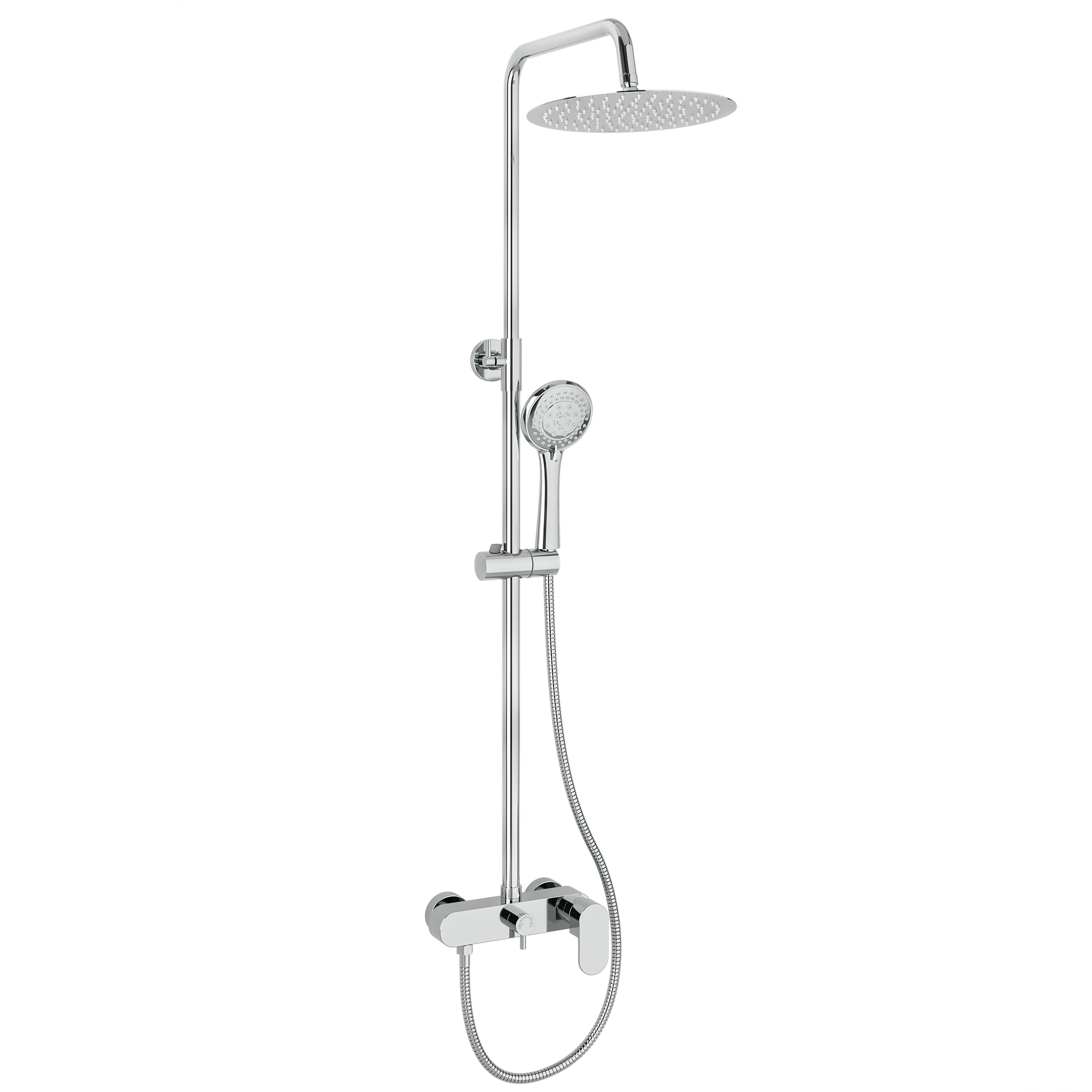 Valaz barra de ducha monomando redonda ajustable hasta 150cm cromada - 20cm
