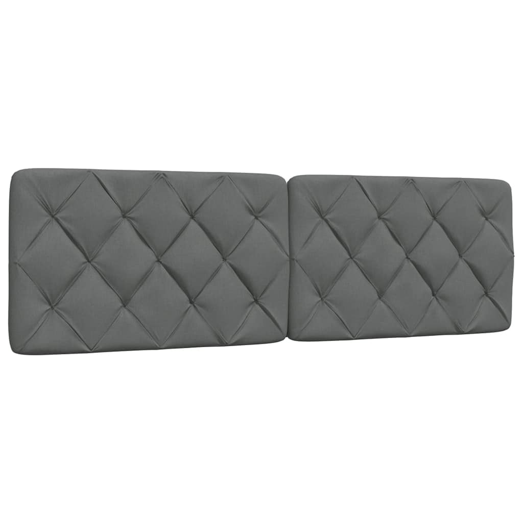 Cabecero de cama acolchado tela gris oscuro 160 cm eso4372