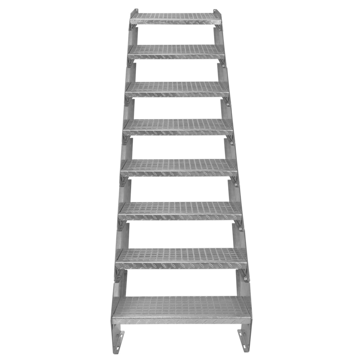 Escalera galvanizada ajustable de 8 escalones 600mm de ancho