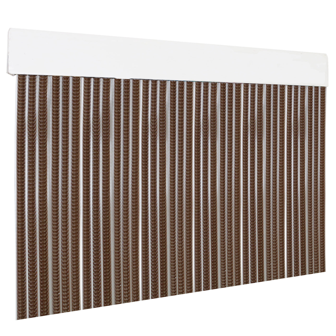 Cortina exterior o interior PVC (210x120cm, marron+filo transparente p13)