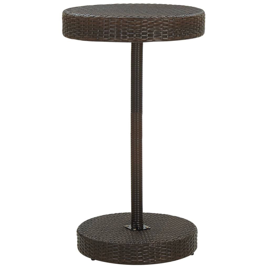 vidaXL mesa de jardín de ratán sintético marrón 60,5x106 cm