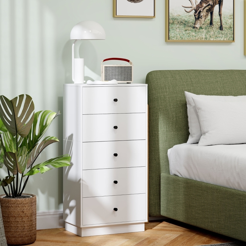 Cajonera de almacenaje con 5 cajones blanco 95x47x29cm
