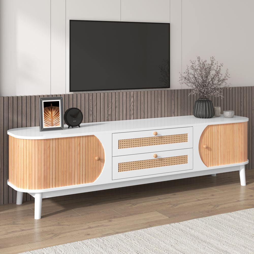 Mueble de tv con puertas y cajones blanco 46x170x39,5cm
