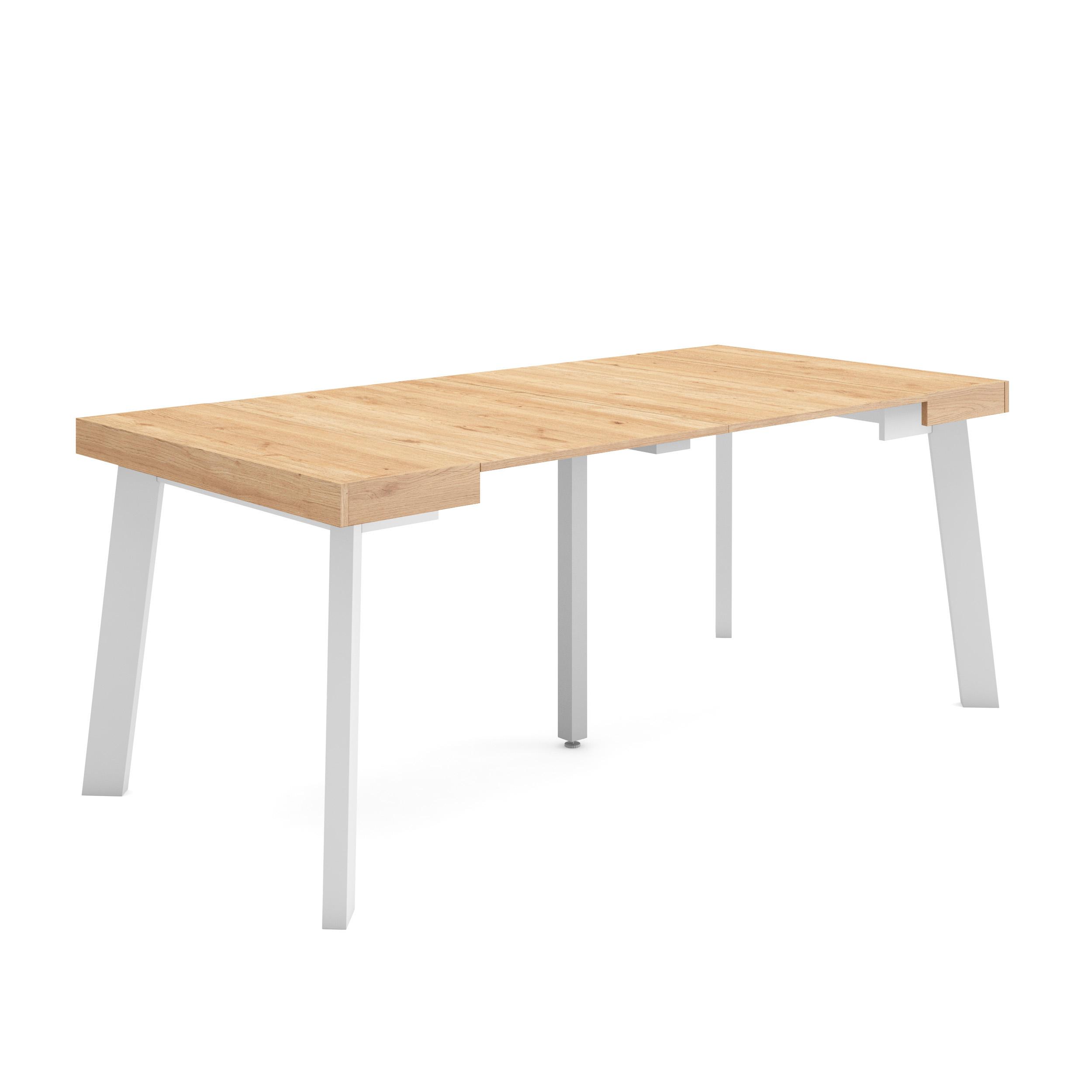 Mesa consola extensible, 180x90x73cm, roble, patas de madera rf2987