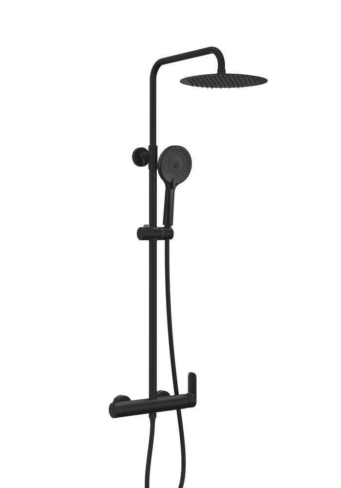 Conjunto de ducha monomando inverter cassio redondo negro 90-140cm antical