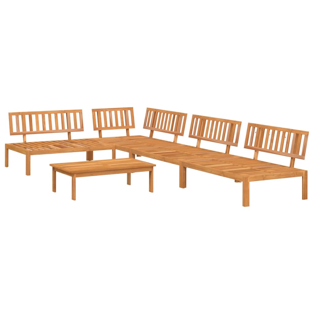 vidaXL set de sofás de palets de jardín 5 pzas madera maciza de acacia
