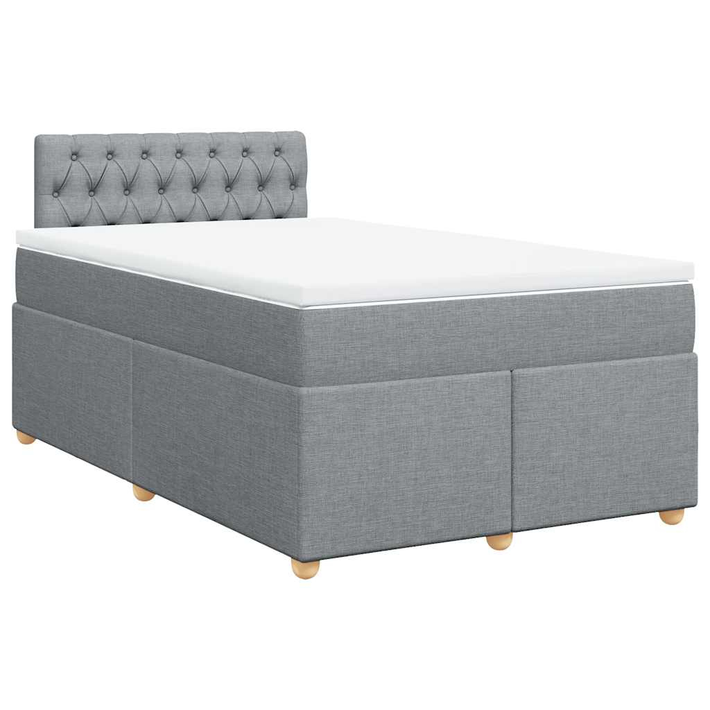 vidaXL cama box spring con colchón tela gris claro 120x190 cm