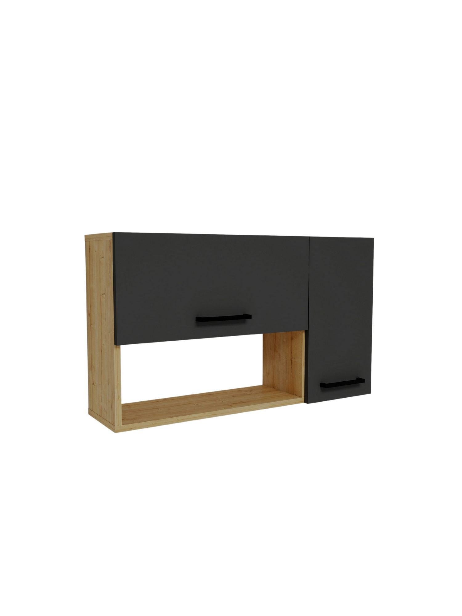 Aparador de madera "akasya" - 90 x 24 x 52 cm - gris antracita