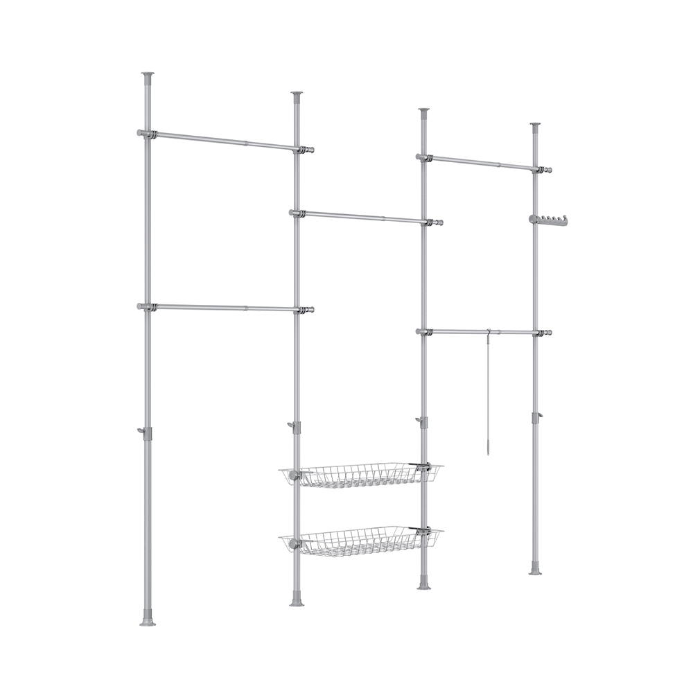 Sobuy armario vestidor ajustable en gris kls04-ii-hg
