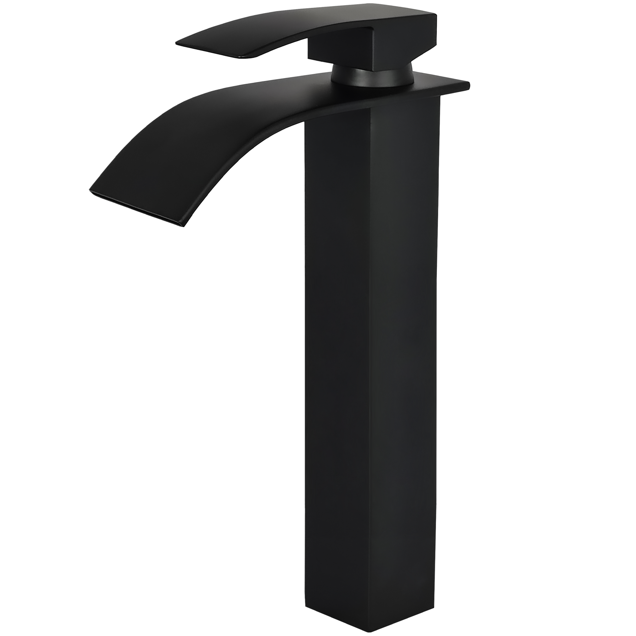 Valaz grifo de lavabo alto para pica monomando cascada negro mate