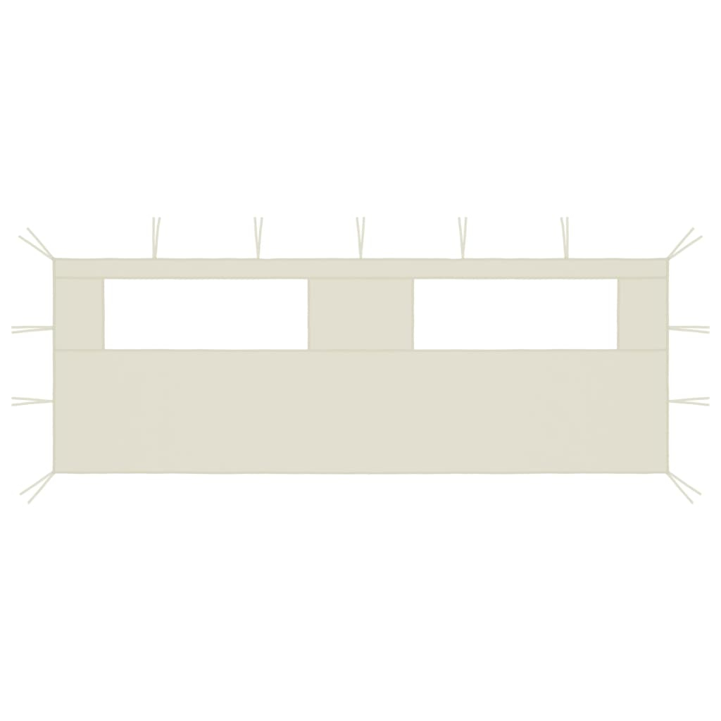 vidaXL pared lateral de cenador con ventanas color crema 6x2 m