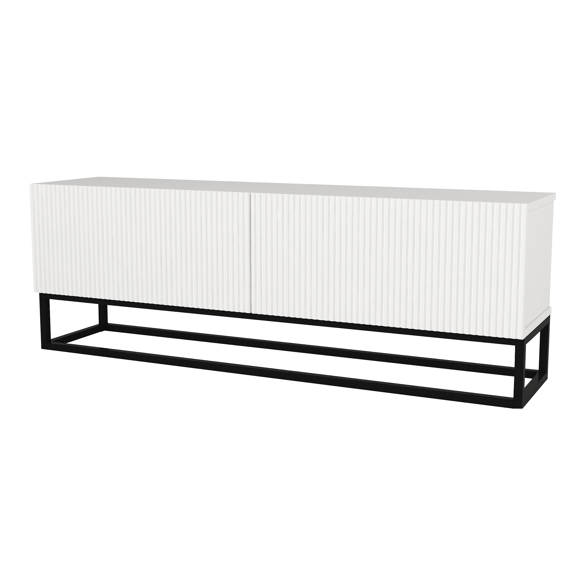 En.casa mueble de tv verpsboga con 2 puertas base larga 135x32x47cm blanco