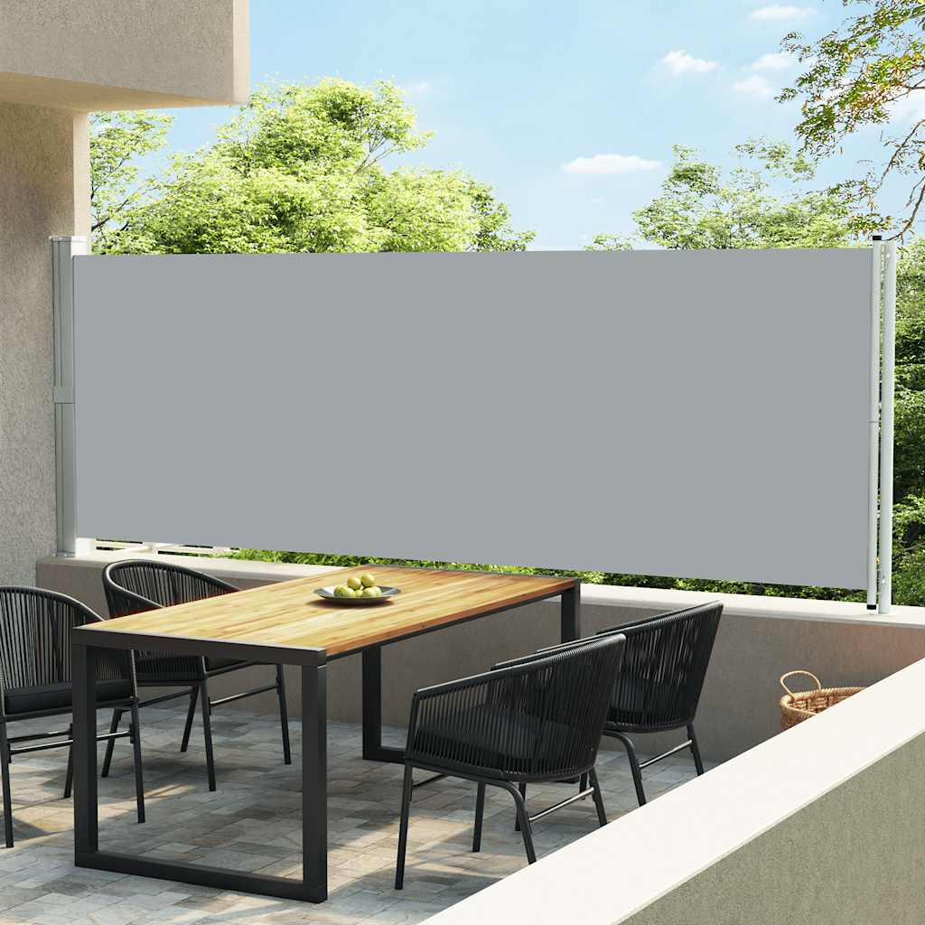 Toldo lateral retráctil para patio gris 600x160 cm ety5456837