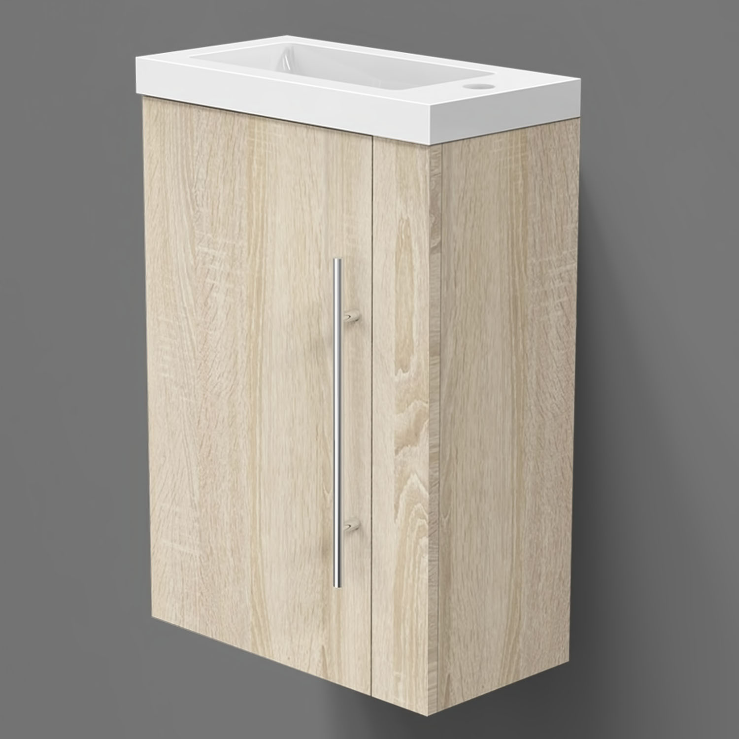 Aica mueble de baño con lavabo, roble, 44 x 23 x 60 cm