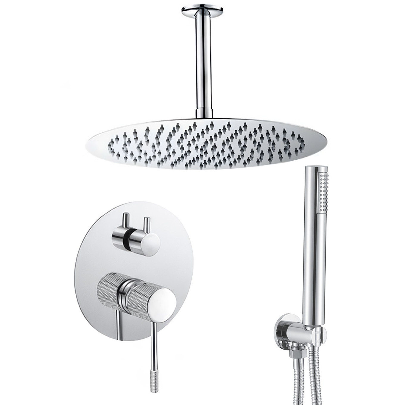 Valaz ducha empotrada techo redonda acabado maneta luxury cromada - 30cm