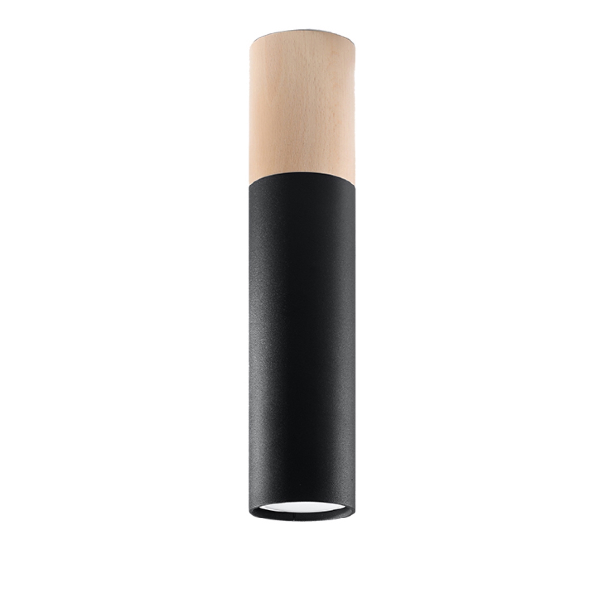 Lámpara de techo pablo 1 madera natural/negro acero/madera 6x30x6cm