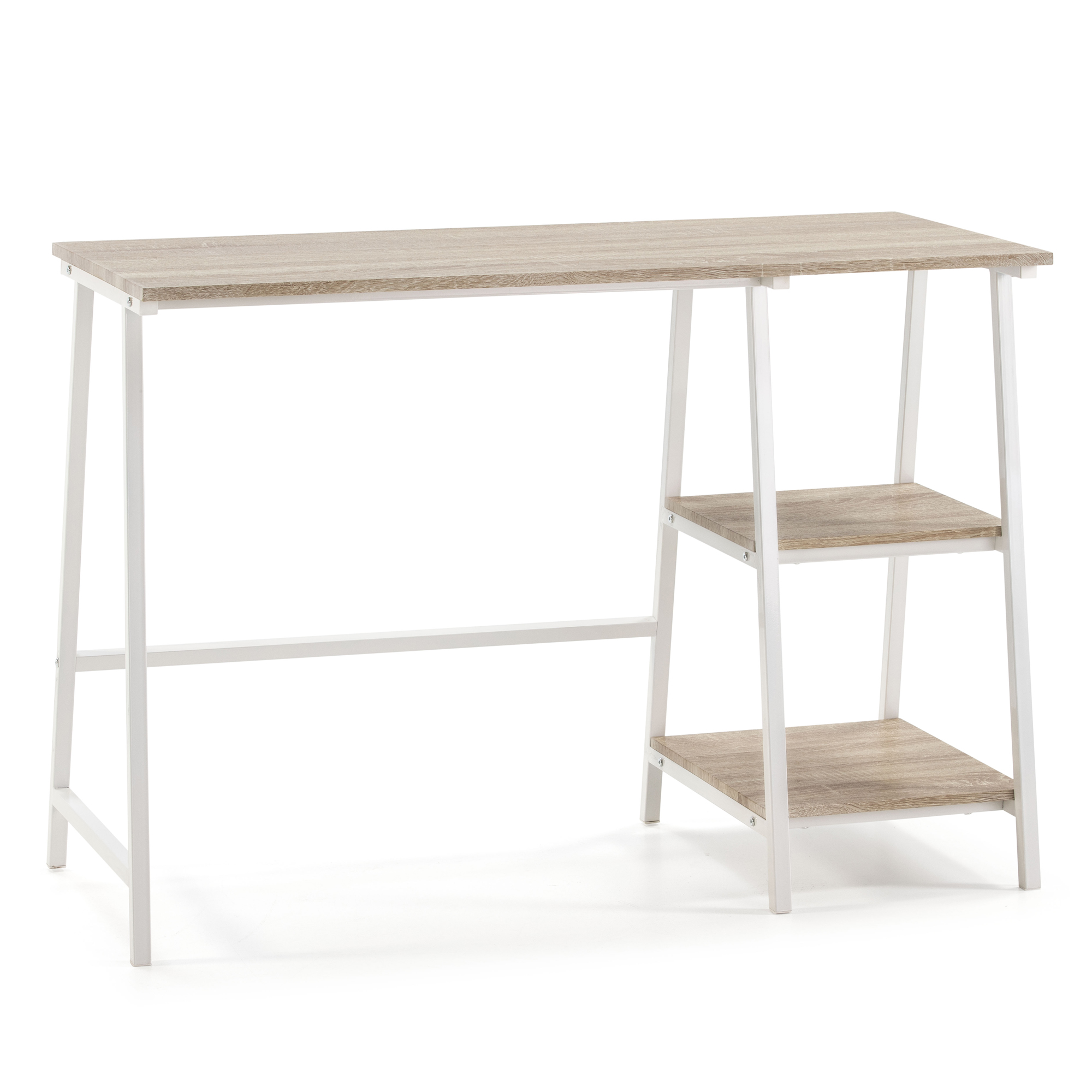 Mesa de escritorio lisboa blanco, mesa de ordenador, estilo industrial