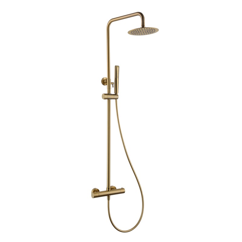 Conjunto ducha termostático nápoles oro cepillado-imex
