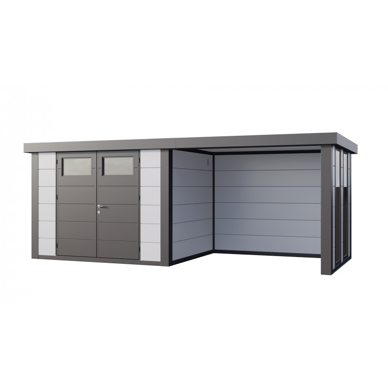 Caseta jardin nh7 con apoyo e ventanas a la derecha | blanco | novo habitat