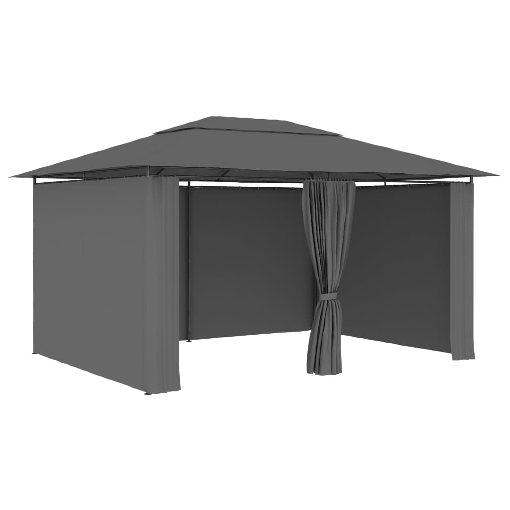 vidaXL carpa de jardín con cortinas gris antracita 4x3 m