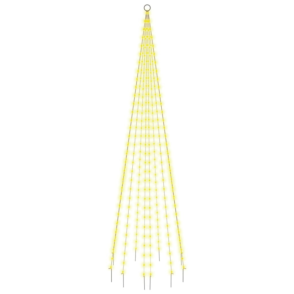 vidaXL árbol de navidad en asta de bandera 310 LED blanco cálido 300cm