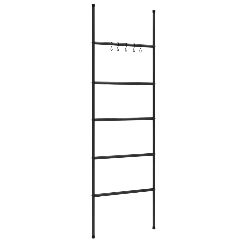 vidaXL toallero escalera con 5 niveles negro 58x175 cm hierro