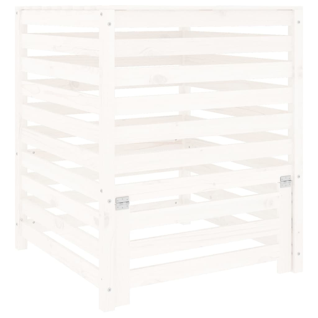 vidaXL compostador de madera maciza de pino blanco 82,5x82,5x99,5 cm