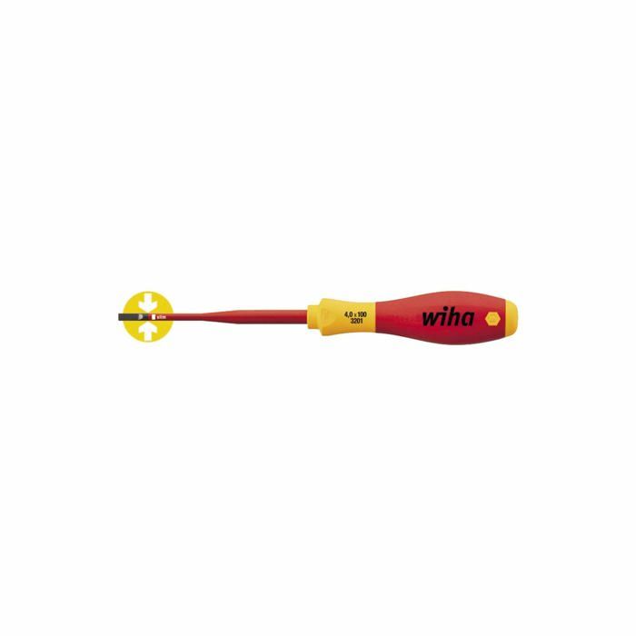 Destornillador slimfix softfinish® vde-gs - cabeza ranurada 4x100mm - wiha