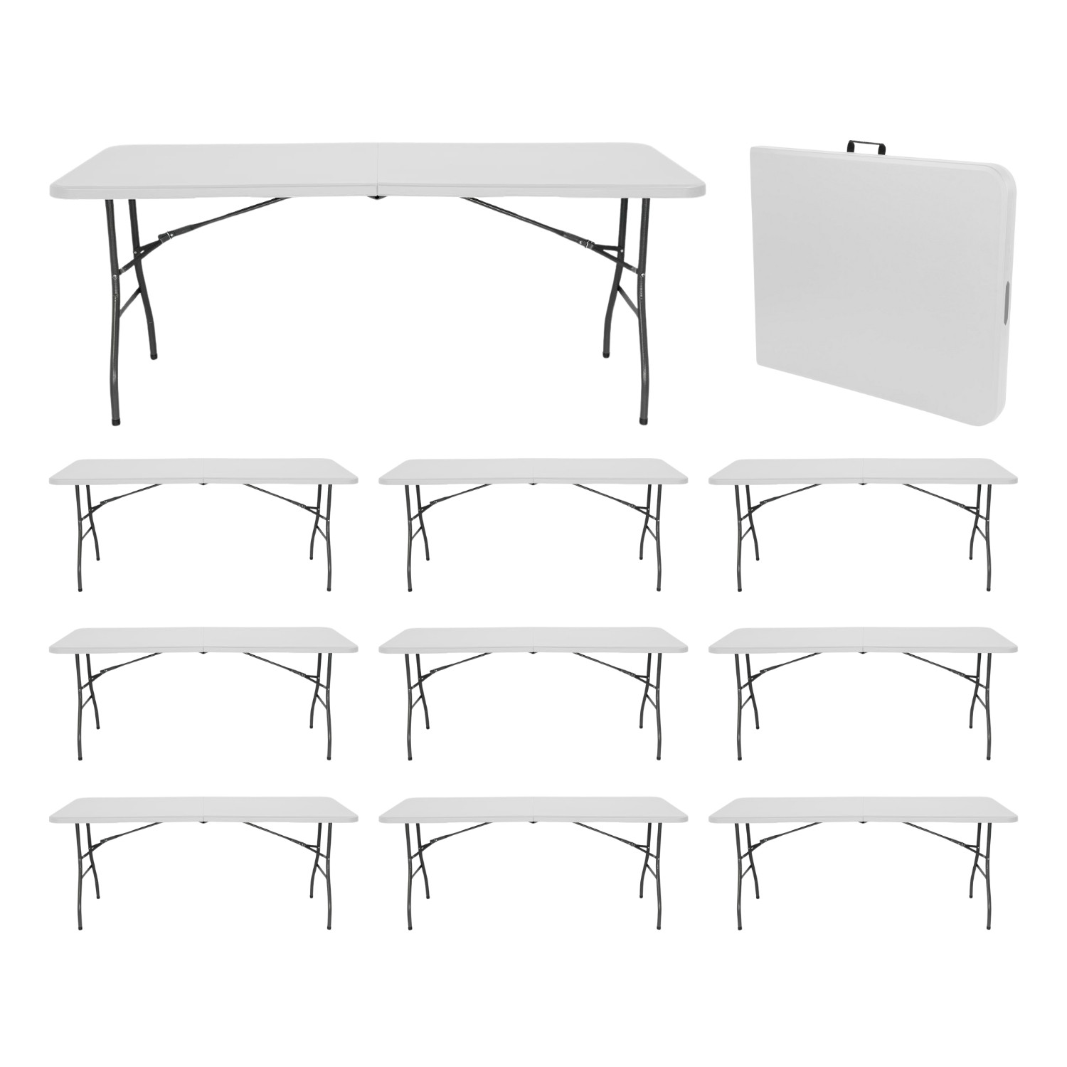 Megapack 10 mesas plegables rectangulares catering 180x74cm Thinia Home