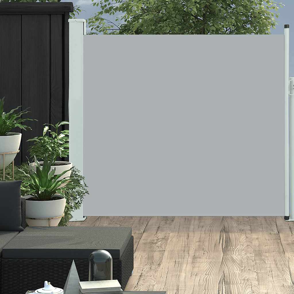 Toldo lateral retráctil de jardín gris 170x300 cm ety5612726