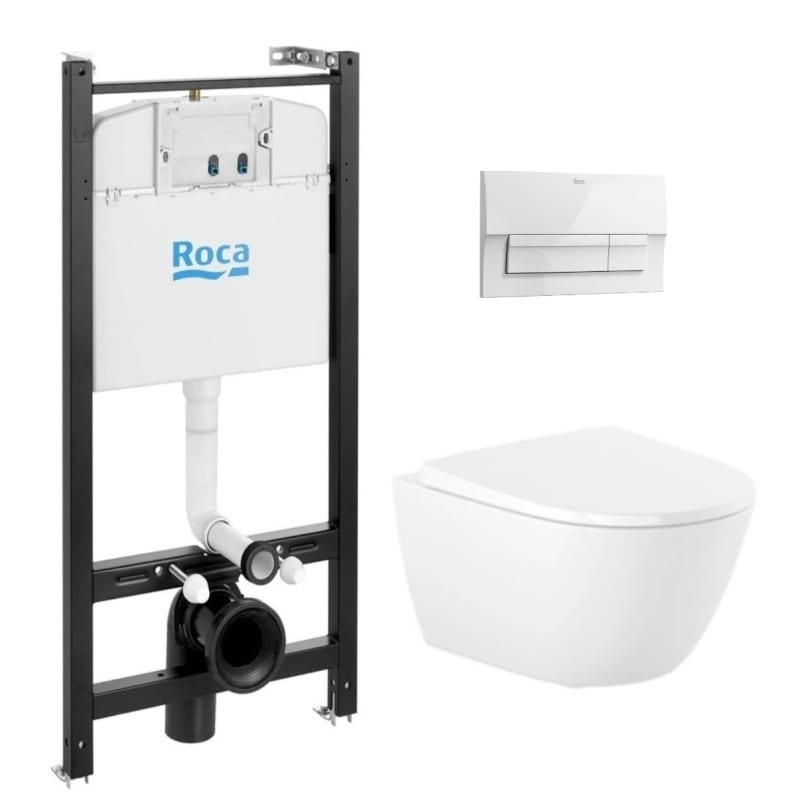 Roca active pack y pulsador blanco bri new con wc suspendido roca ona