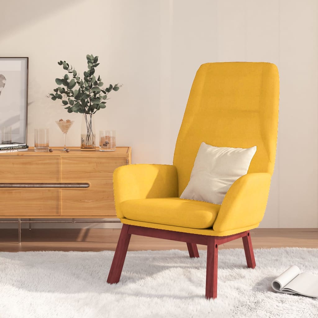 Sillón de relax de tela amarillo mostaza qweo6895