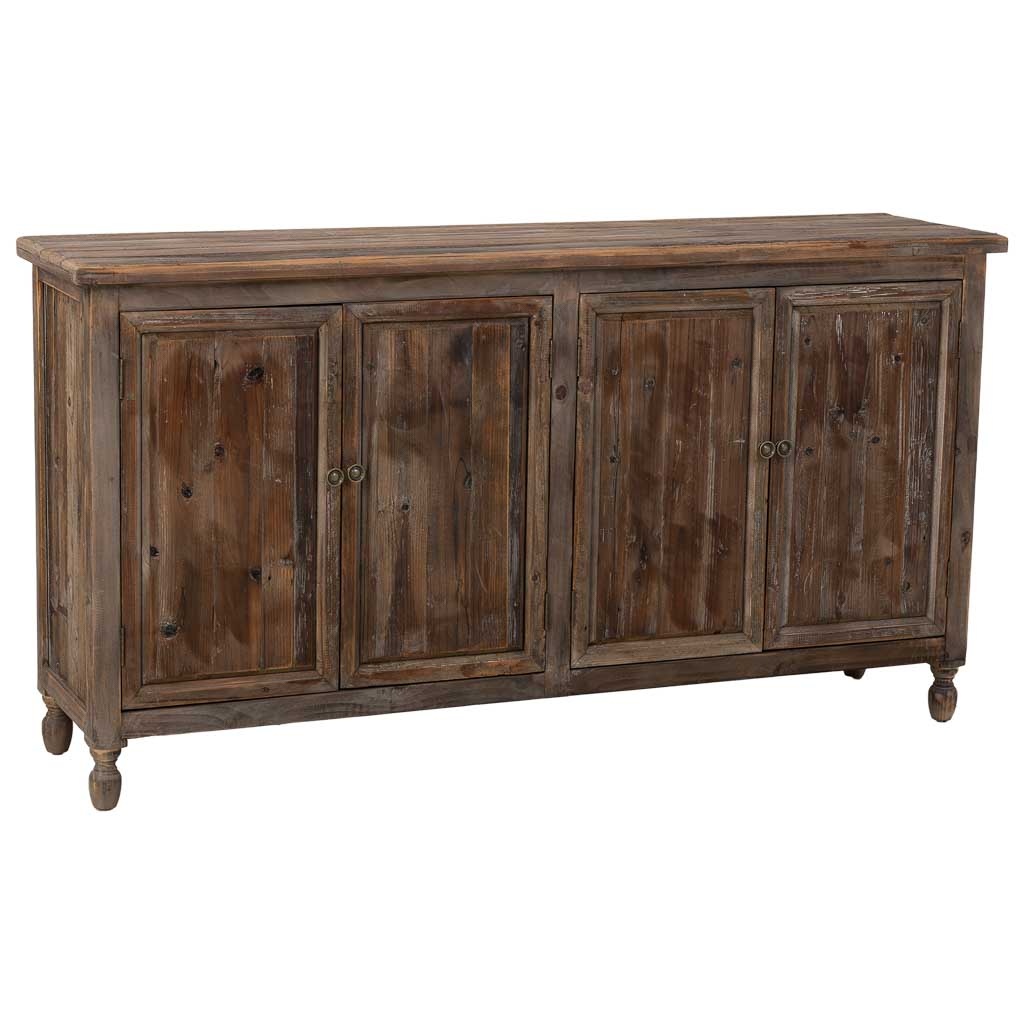 Aparador de madera de 4 puertas 160x40x85h cm