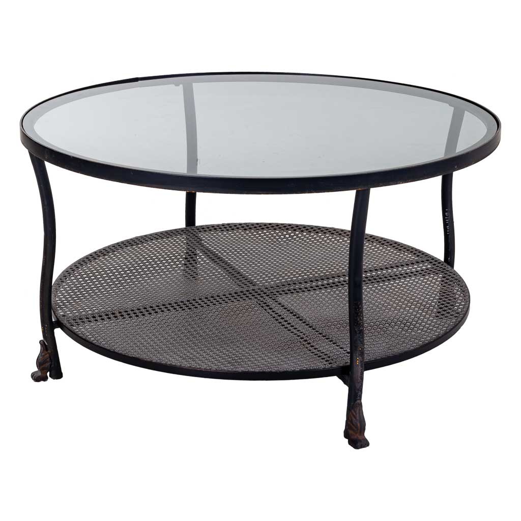 Mesa de centro de metal negro 85x85x45