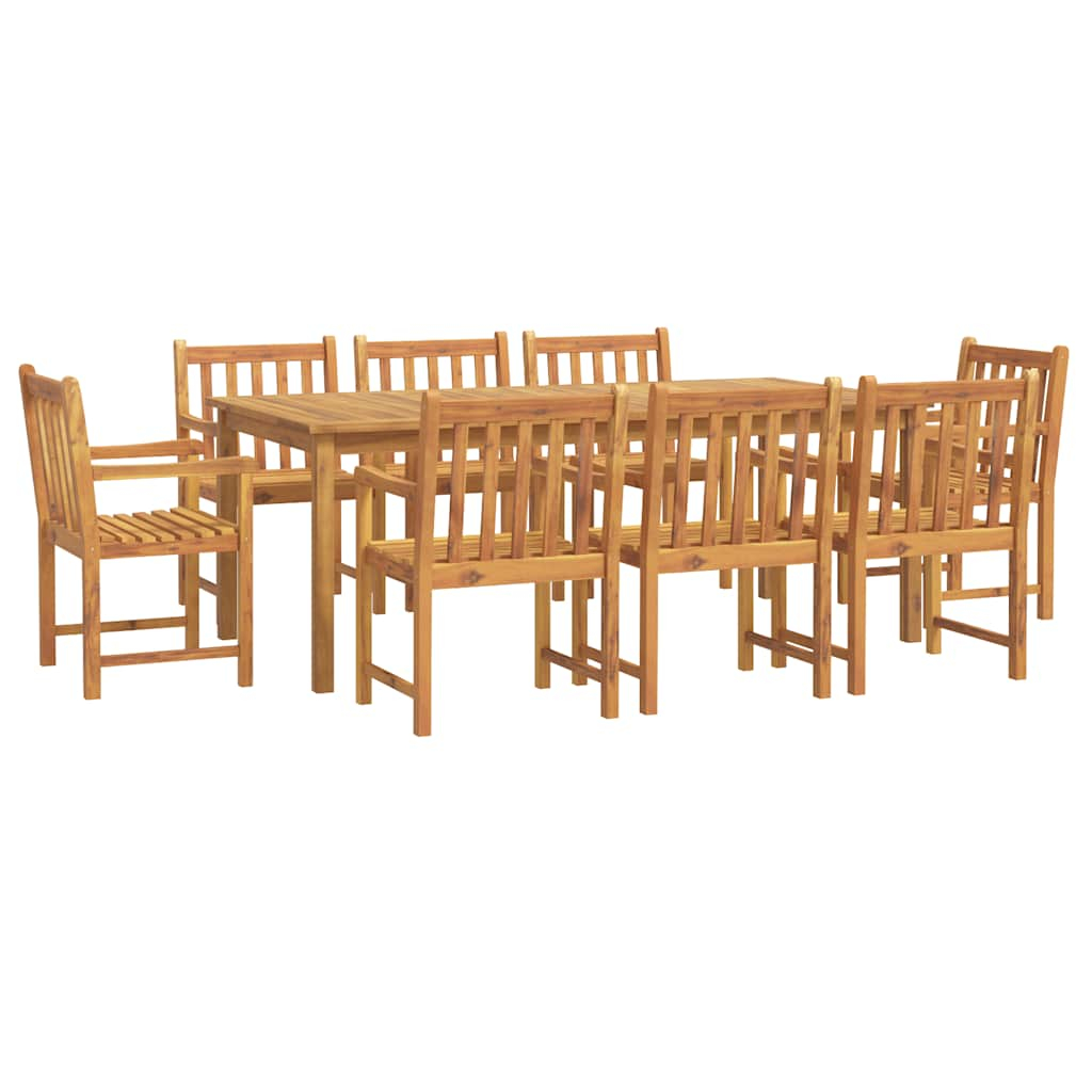 vidaXL juego de comedor de jardín 9 piezas madera maciza de acacia