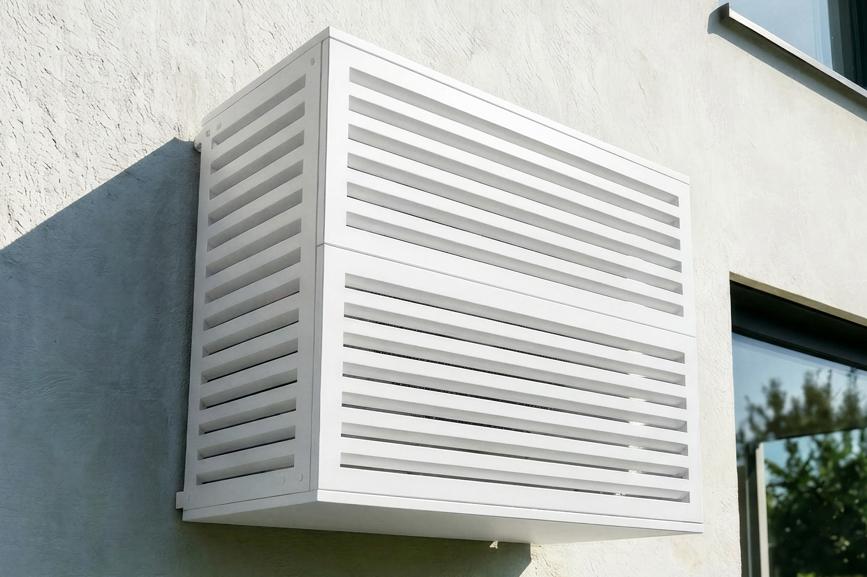Cubierta aire acondicionado aluminio blanco aneto 97x114x57 cm