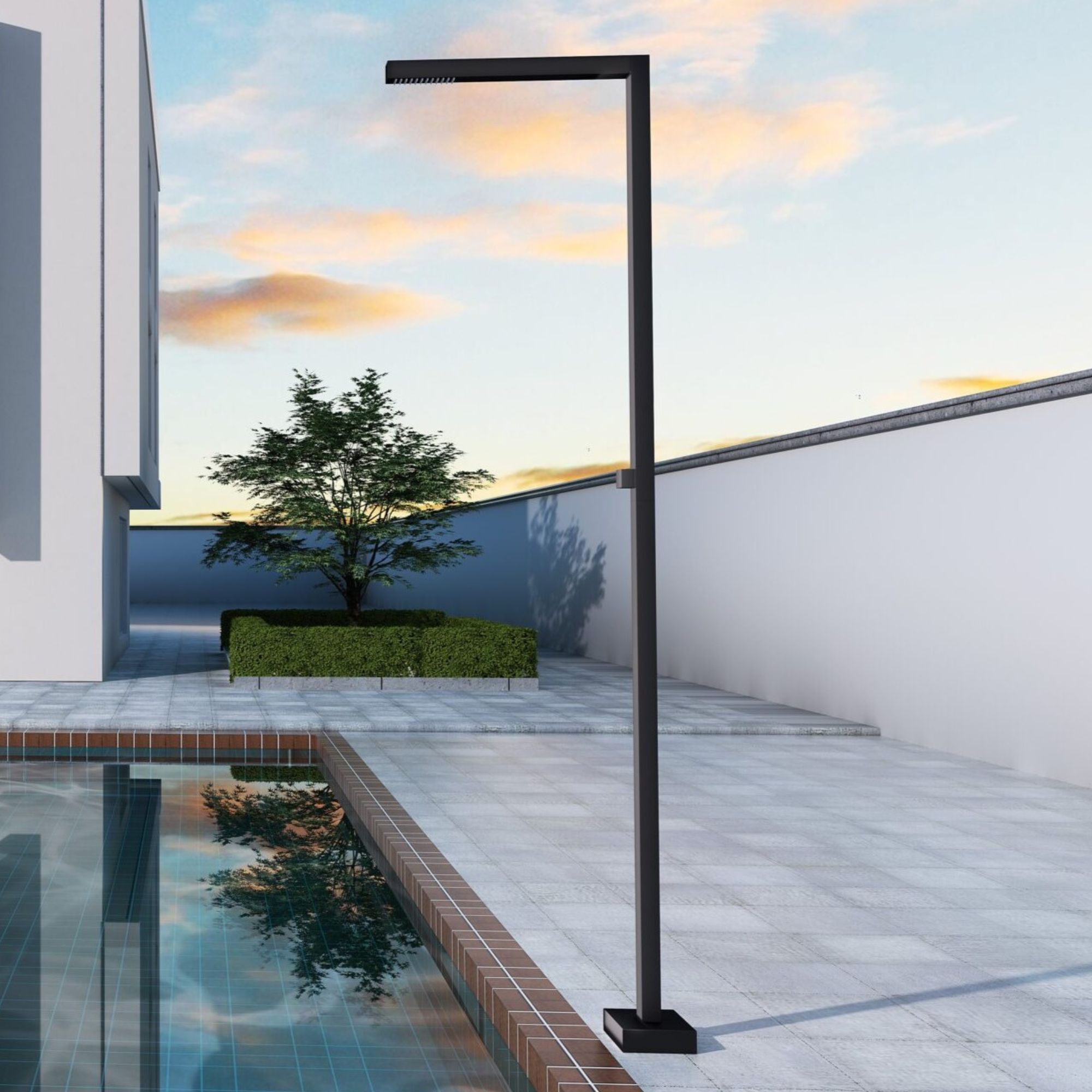 Imex - ducha piscina exterior acero s.316 negro serie alabama
